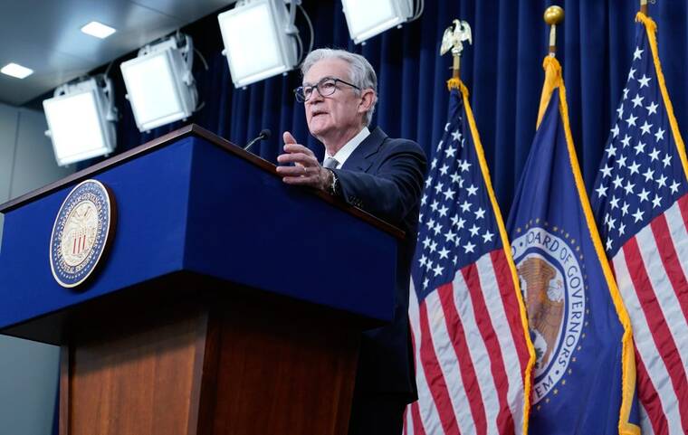 ASSOCIATED PRESS
                                Federal Reserve Chair Jerome H. Powell speaks during a news conference at the Federal Reserve in Washington, on Nov. 1. The Federal Reserve kept its key interest rate unchanged today for a third straight time, a sign that it is likely done raising rates after having imposed the fastest string of increases in four decades to fight painfully high inflation.