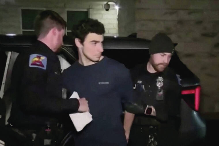 FOX News Channel via REUTERS
                                Luigi Mangione, 26, a suspect in the New York killing of UnitedHealthcare executive Brian Thompson, arrived Monday for his arraignment at Blair County Court House in Holidaysburg, Pa., in a still image from video.