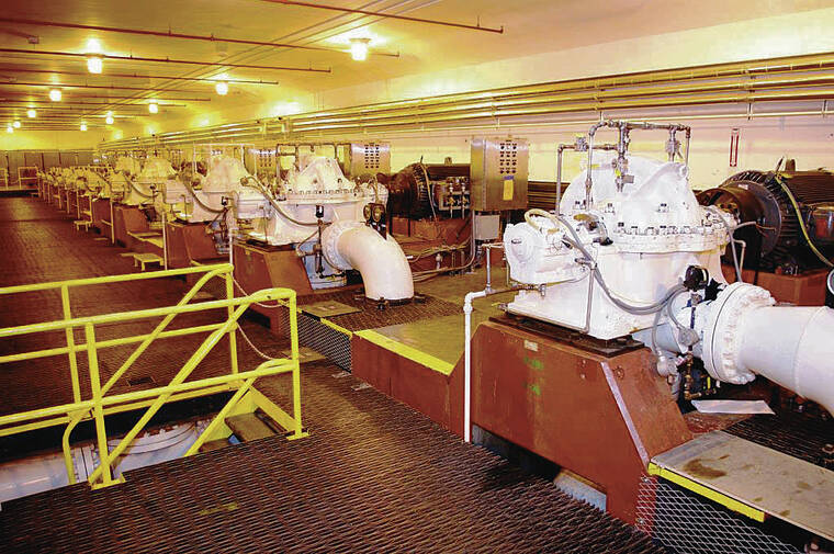 U.S. NAVY REGION HAWAII / 2014
                                Above are pumps at the Red Hill Fuel Storage Facility in Halawa Valley.